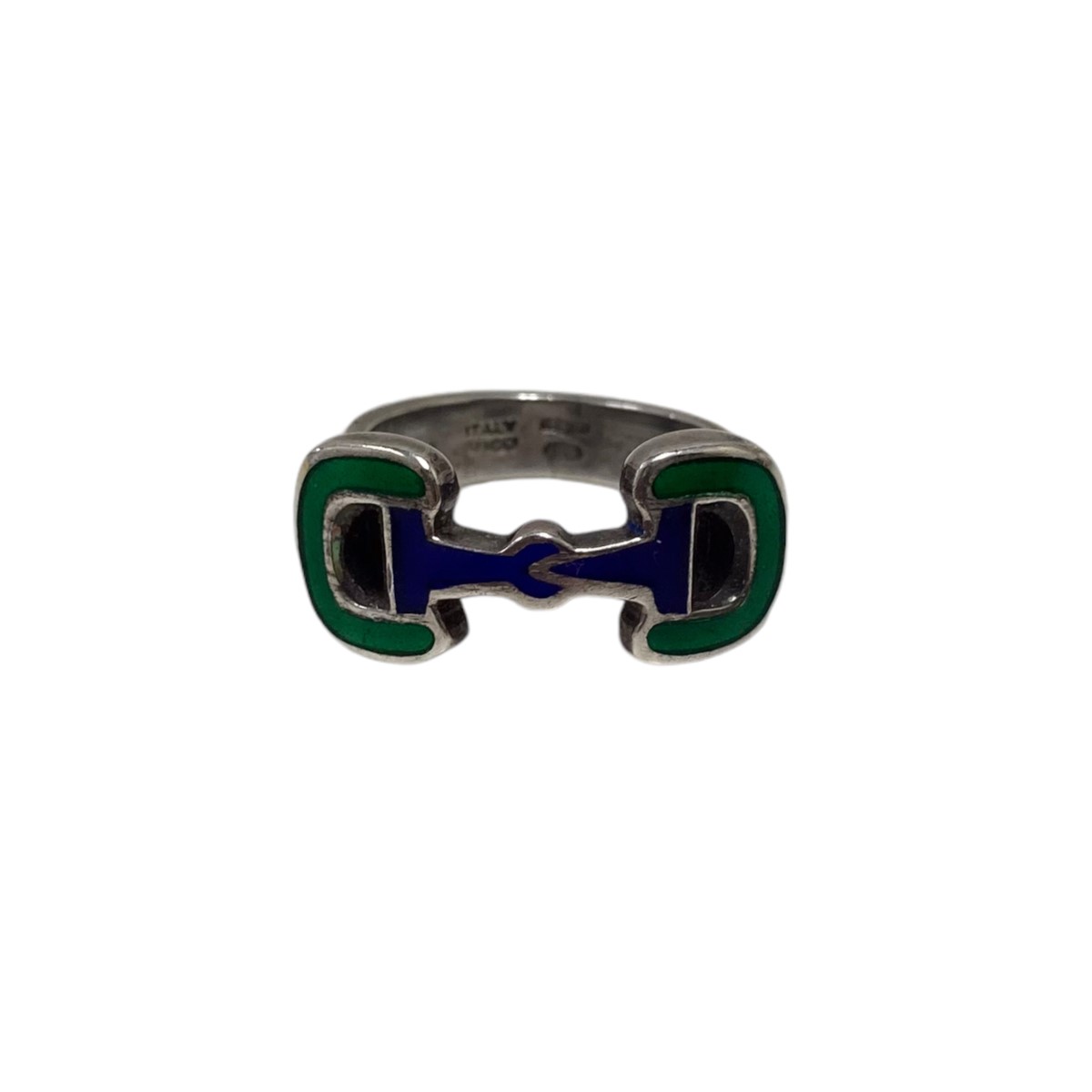 【中古】GUCCI　80sホースビットリング グリーン×ブルー サイズ：9号 【090125】（...