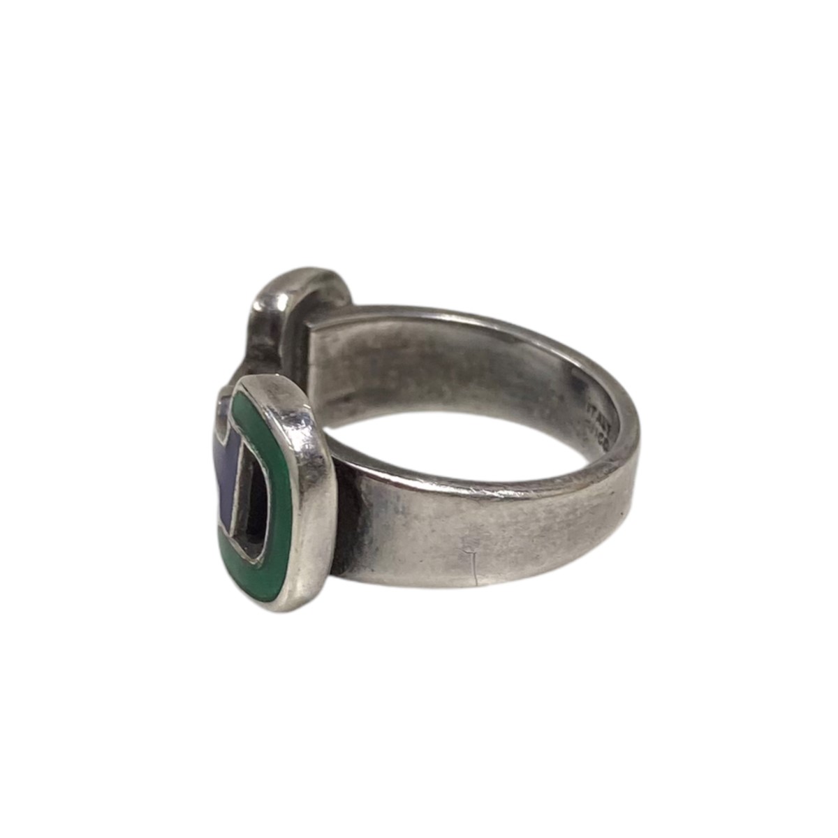 【中古】GUCCI　80sホースビットリング グリーン×ブルー サイズ：9号 【090125】（...