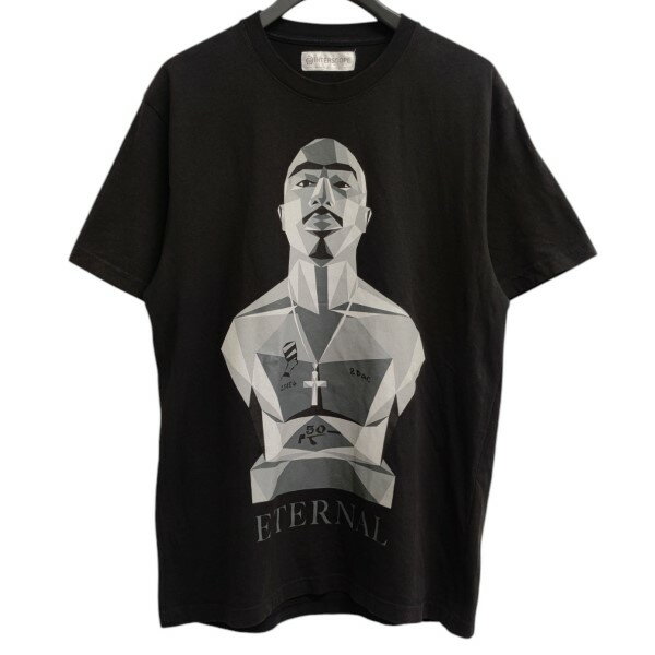 【中古】Interscope Records×FRAGMENT DESIGN INTERSCOPE 2Pac Tシャツ ブラック サイズ:M 【120125】(インタースコープ・レコード×フラグメントデザイン)