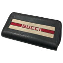 【中古】GUCCI ラウンドファスナー長財布 ブラック 【130125】(グッチ)