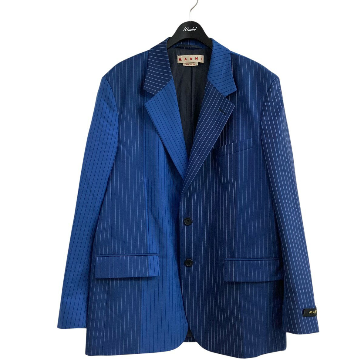 【中古】MARNI　24SS 2トーンストライプジャケット GUMU0111U1 ネイビー×スカイブルー×ブラック サイズ：48 【140125】（マルニ）のサムネイル