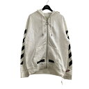 【中古】OFFWHITEジップアップパーカー OMBB003F17003030 ホワイト サイズ:M【価格見直し】