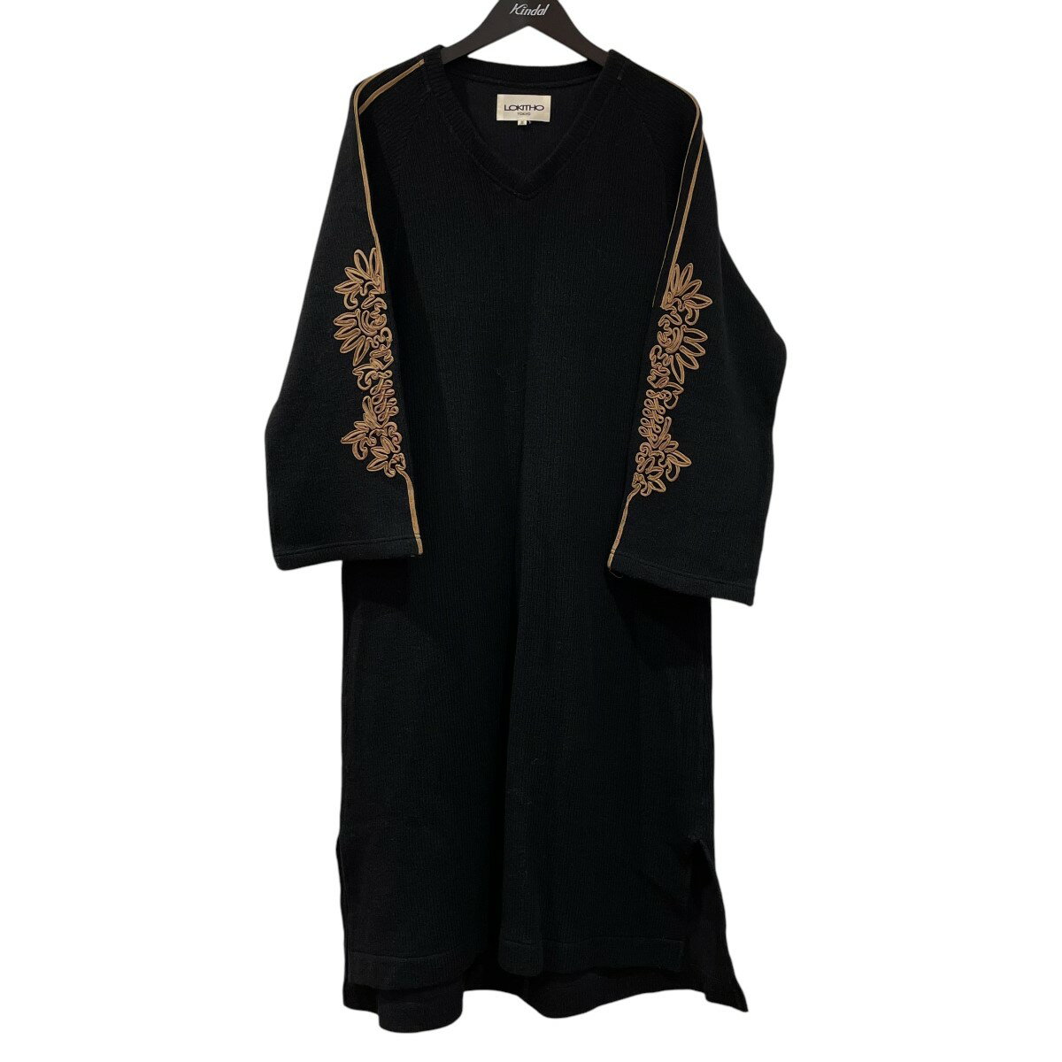 【中古】LOKITHO　コードエンブロイダードニットドレス ニットワンピース LKC331 OP2 ブラック サイズ：2 【220125】（ロキト）