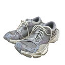 【中古】BALENCIAGA ステイプラースニーカー 803681 「STAPLER」 ライトグレー×アイボリー サイズ:27.5 【250125】(バレンシア...