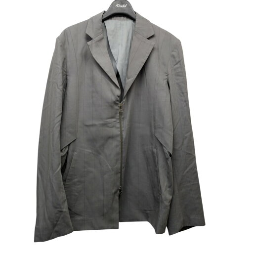 【中古】Call「ZIP FRONT CAVITY JACKET」 ストライプジップジャケット CL-SS23-JKT-01 ライトグレー サイズ:2【価格見直し】 【中古】Call「ZIP FRONT CAVITY JACKET」 ストライプジップジャケット CL-SS23-JKT-01 ライトグレー サイズ:2【価格見直し】
