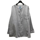 【中古】chez VIDALENC リネンプルオーバーシャツ ライトブルー 【300125】(シェヴィダレンク)