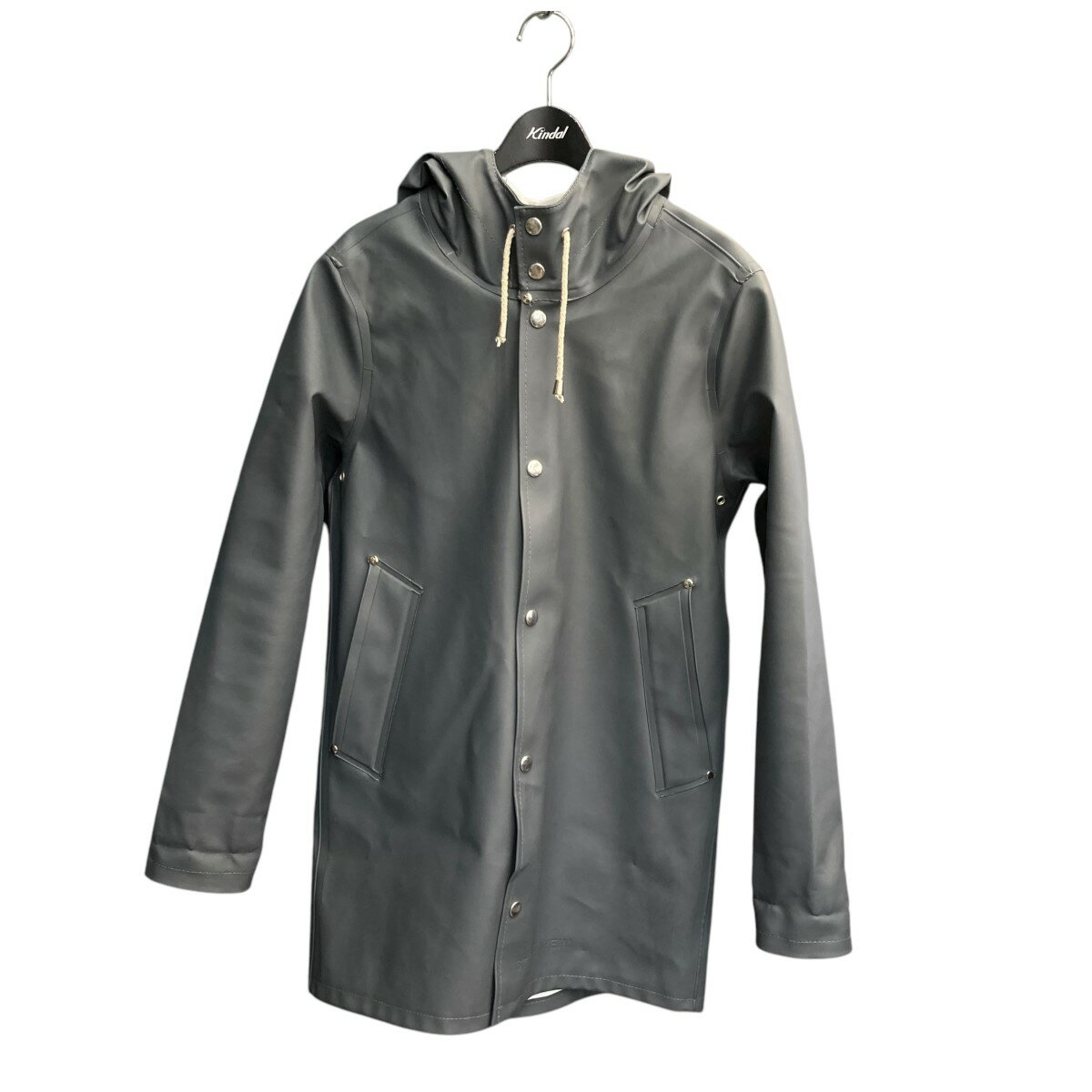 【中古】STUTTERHEIM フーデッドレインコート グレー 【300125】(ストゥッテルハイム)