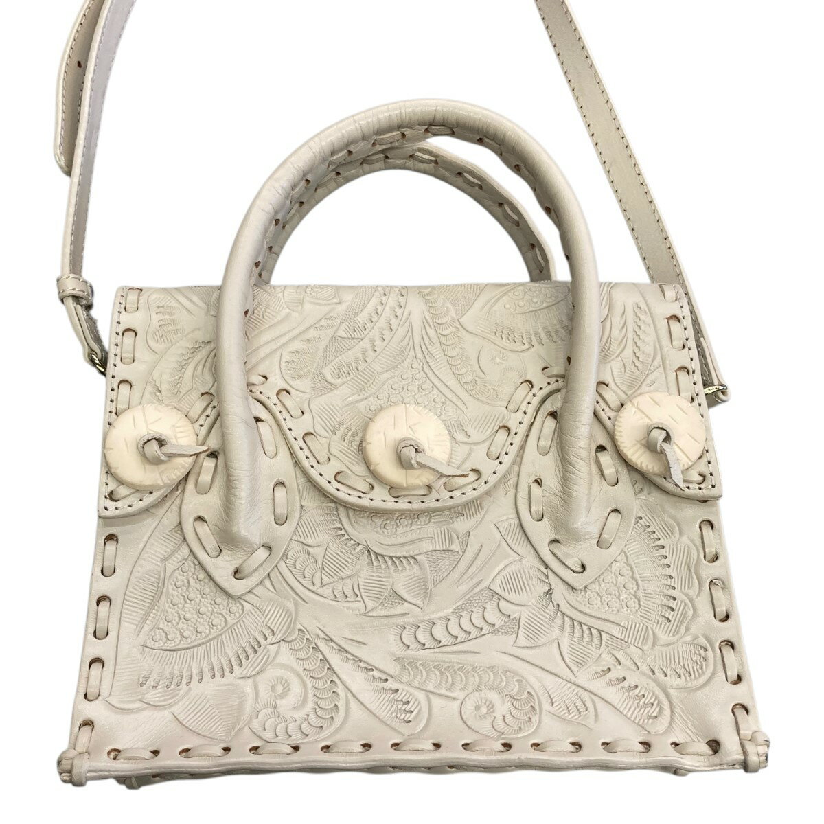 【中古】GRACE CONTINENTALショルダーバッグ アイボリー【価格見直し】