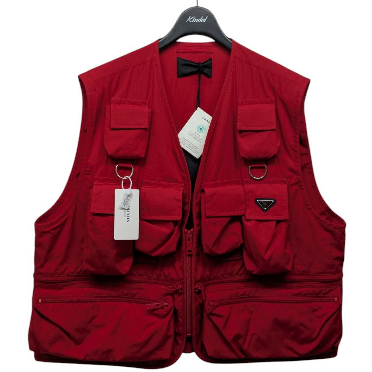 【中古】PRADA24SS 受注会限定ユーティリティベスト レッド サイズ:L【価格見直し】