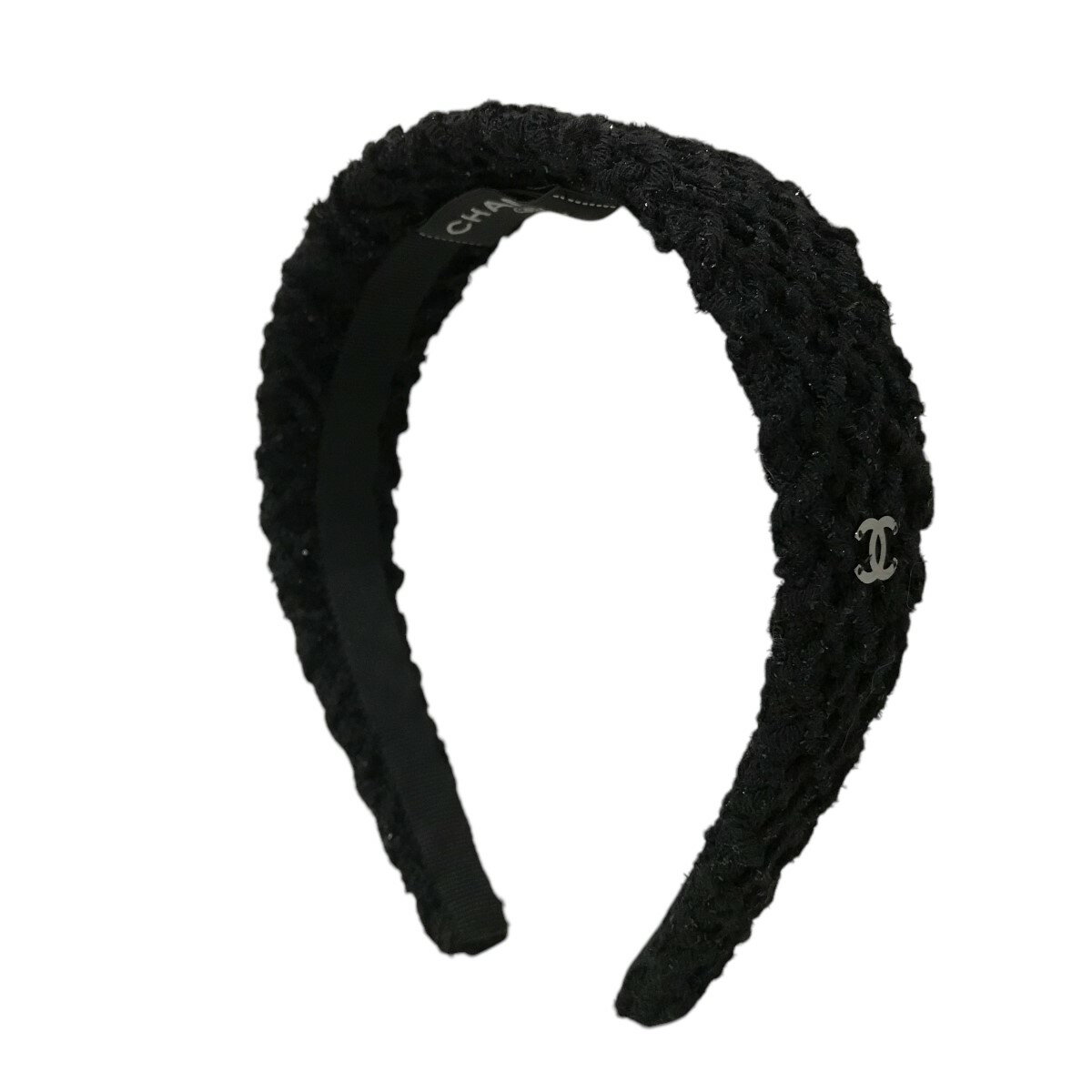 【中古】CHANELツイード カチューシャ ブラック【価格見直し】のサムネイル