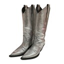 【中古】Maison Margiela18AW ロングブーツ S58WW0070 シルバー サイズ:38【価格見直し】