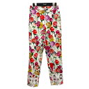 【中古】BLUMARINE フラワー柄パンツ ホワイト×マルチカラー サイズ:38 【030225】(ブルマリン)