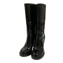 【中古】JIL SANDER NAVYヒールエナメルブーツ ブラック サイズ:36【価格見直し】(4)