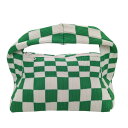 【中古】LASTFRAMEチェックハンドバッグ L22213 グリーン×ホワイト【価格見直し】