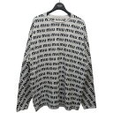 【中古】MIU MIU ロゴプリントロングTシャツ ホワイト×ブラック サイズ:M 【050225】(ミュウミュウ)