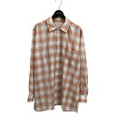 【中古】MAATEE&SONS24SS WOOL ONE PIECE COLLAR SHIRTS 長袖シャツ MT4103-0609 オレンジ×ベージュ サイズ...