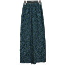 【中古】BALENCIAGA花柄シルクパンツ ブラック×ブルー サイズ:34【価格見直し】