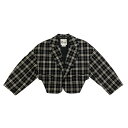 【中古】noir kei ninomiyaRuched Plaid Blazer チェックジャケット 3N-J005 ブラック×グレー サイズ:XS【価格見直し】