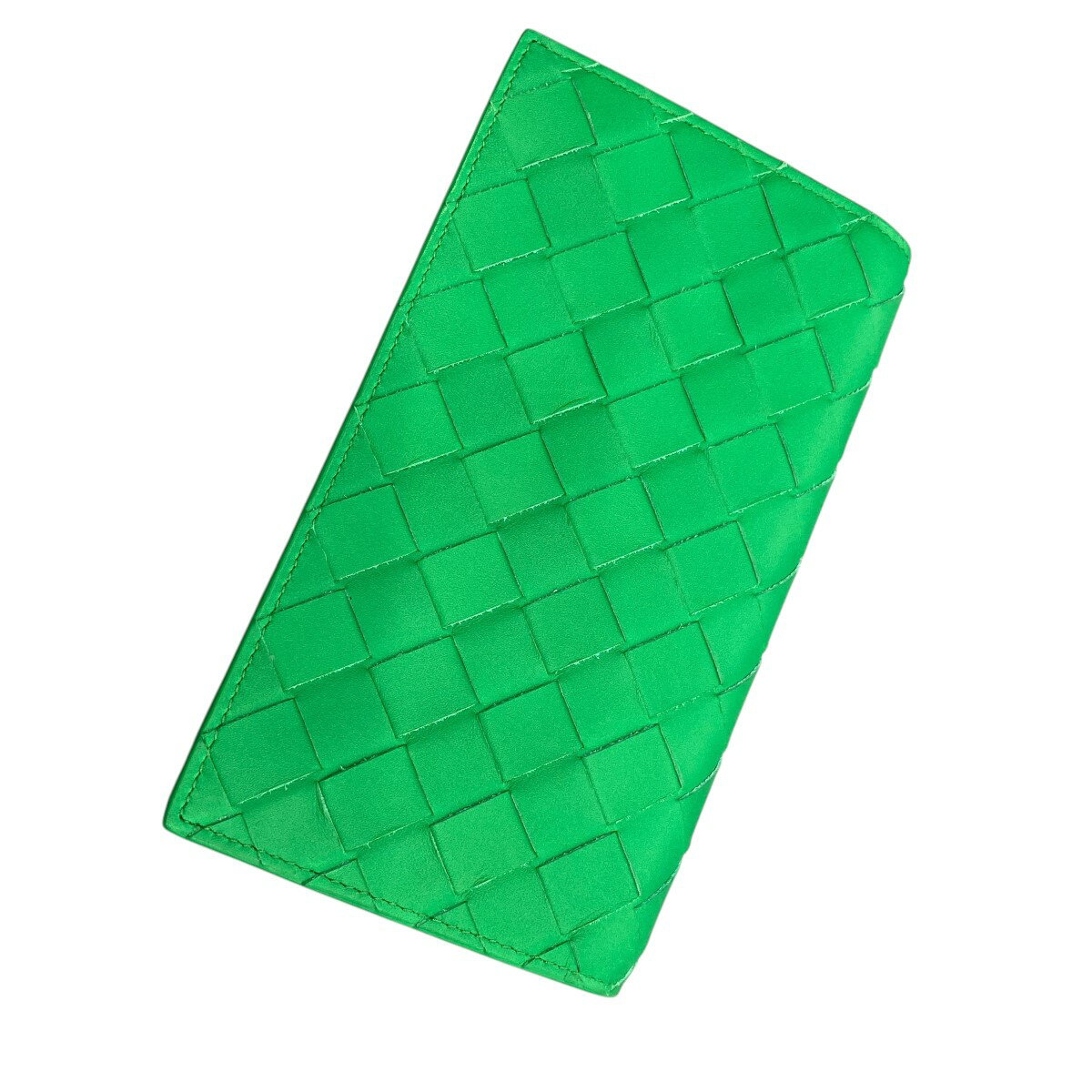 【中古】BOTTEGA VENETA 長財布 グリーン 【070225】(ボッテガヴェネタ)