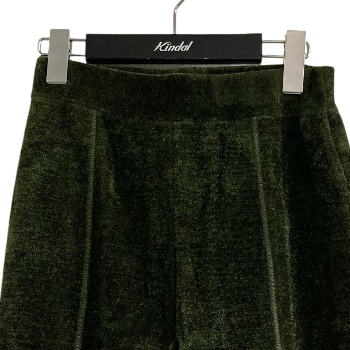 【中古】mame kurogouchi　velour knit flared trousers ベロアフレアパンツ MM22FW-KN026 グリーン サイズ：1 【080225】（マメクロゴウチ）