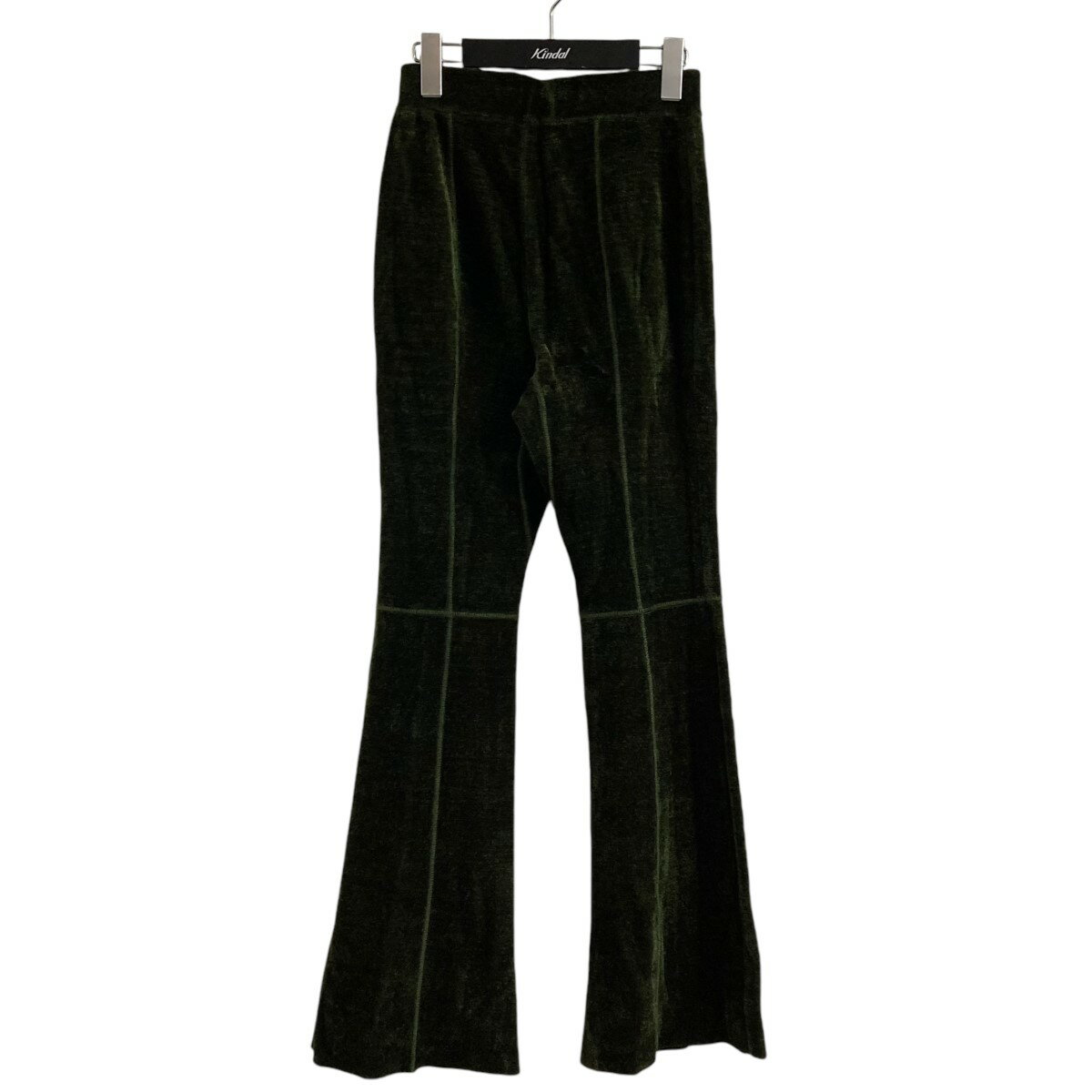 【中古】mame kurogouchi　velour knit flared trousers ベロアフレアパンツ MM22FW-KN026 グリーン サイズ：1 【080225】（マメクロゴウチ）