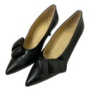 【中古】RhodolirionRibbon High Heel リボンヒールパンプス ブラック サイズ:38【価格見直し】(4)