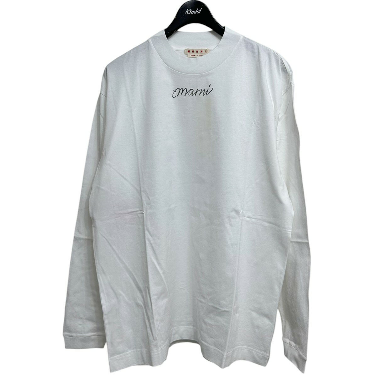 【中古】MARNI 24AW ロゴプリントロングスリーブTシャツ 長袖Tシャツ HUMU0242P1 USCY12 ホワイト サイズ:44 【080225】(マルニ)