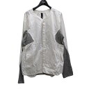 【中古】BYBORREノーカラーシャツ ホワイト×グレー サイズ:L【価格見直し】