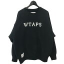 【中古】WTAPS24SS 「ACADEMY SWEATER COTTON. COLLEGE」 241ATDT CSM03 ブラック サイズ:X 01【価格見直し】