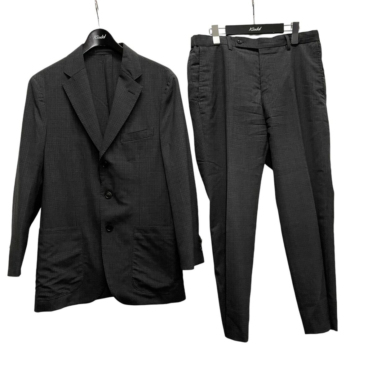 【中古】TOMORROW LANDセットアップスーツ グレー サイズ:46【価格見直し】