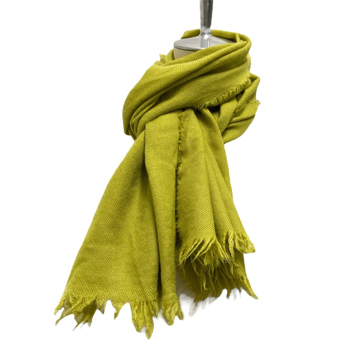【中古】BOTTEGA VENETA カシミヤマフラー ライム/グリーン 【120225】(ボッテガヴェネタ)