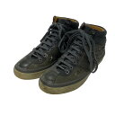 【中古】JIMMY CHOO スタッズエナメルハイカットスニーカー グレー サイズ:41(28.0cm) 【120225】(ジミーチュウ)