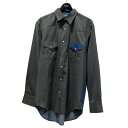 【中古】Wrangler×SEVEN BY SEVENCOMBINATION WESTERN SHIRTS ドッキングシャツ WS9344 グレー×インディゴ サイズ:M【価格見直し】(4)