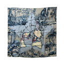【中古】DIOR Around the World スカーフ 35DAW090IPCD ブルー 【130225】(ディオール)