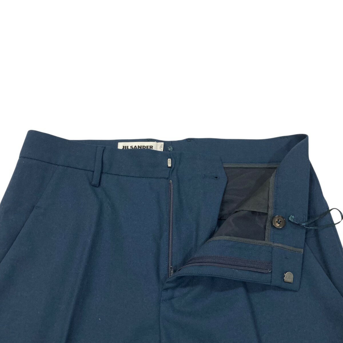 【中古】JIL SANDERテーパードスラックスパンツ JSWG300940 ネイビー サイズ：34【価格見直し】