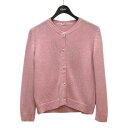 【中古】MIU MIU カシミヤ100%カーデ ピンク サイズ:40 【120225】(ミュウミュウ)