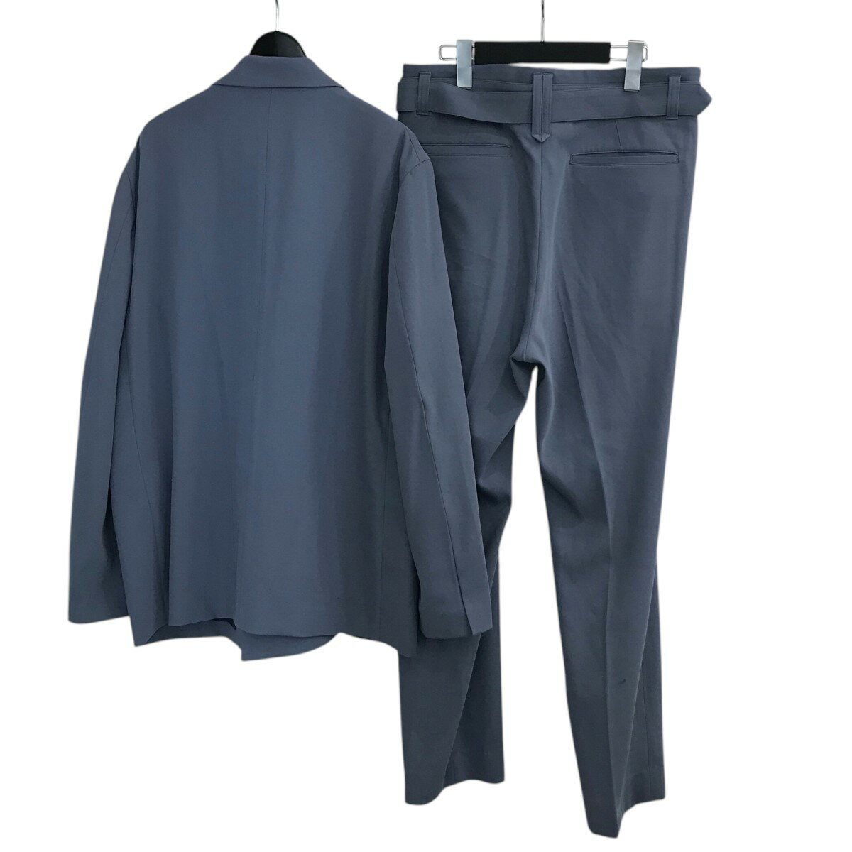 【中古】CULLNI　「Satin ZIP Pocket Tailored Jacket Double Satin Zip Hem Pants」 セットアップスーツ 23 SS 016／23 SS 017B ネイビー サイズ：2/2 【140225】（クルニ）