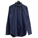 【中古】ETRO総柄シャツ ネイビー サイズ:40【価格見直し】