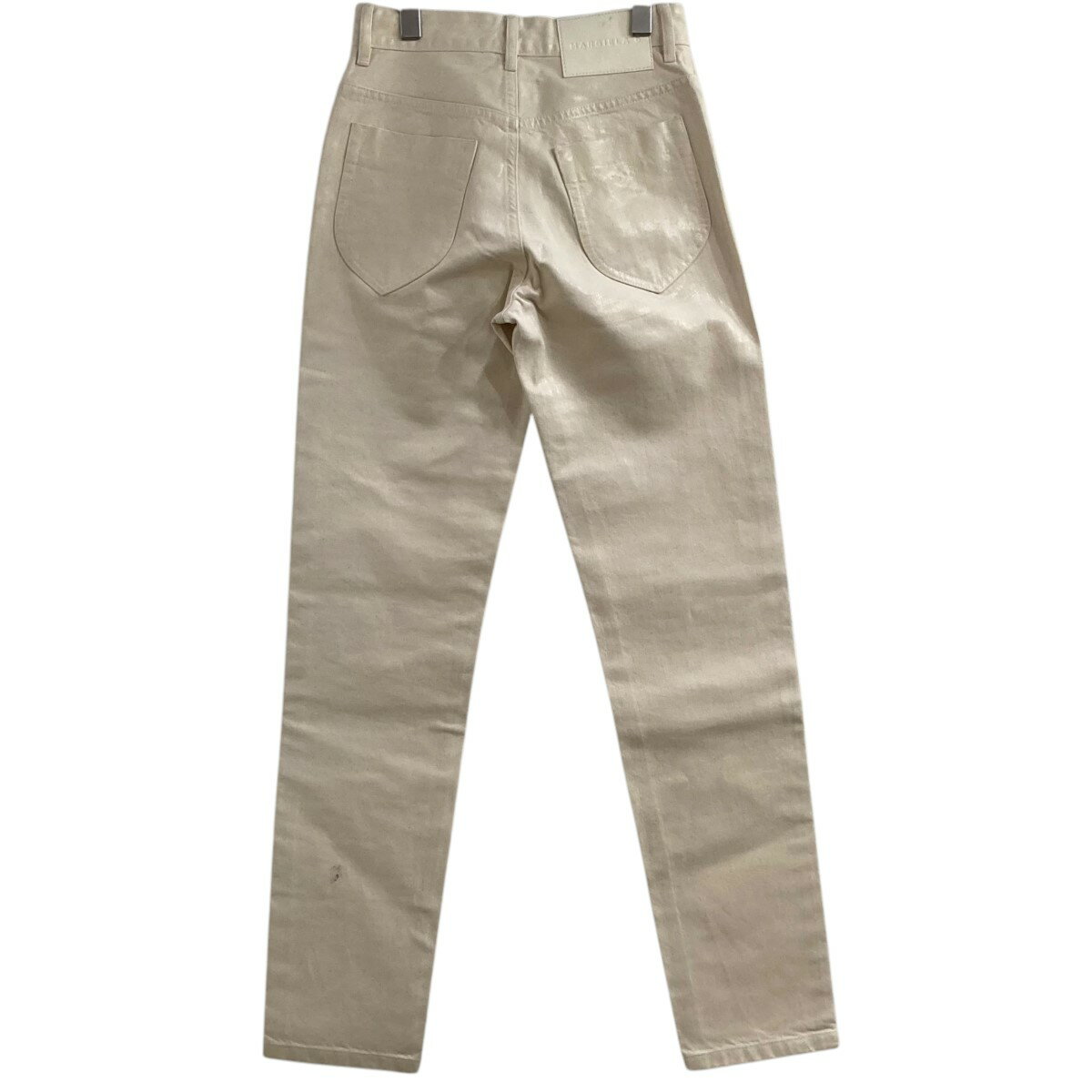 【中古】MM6 Maison Margielaコーティングデニムパンツ S62LB0078 アイボリー サイズ：40【価格見直し】