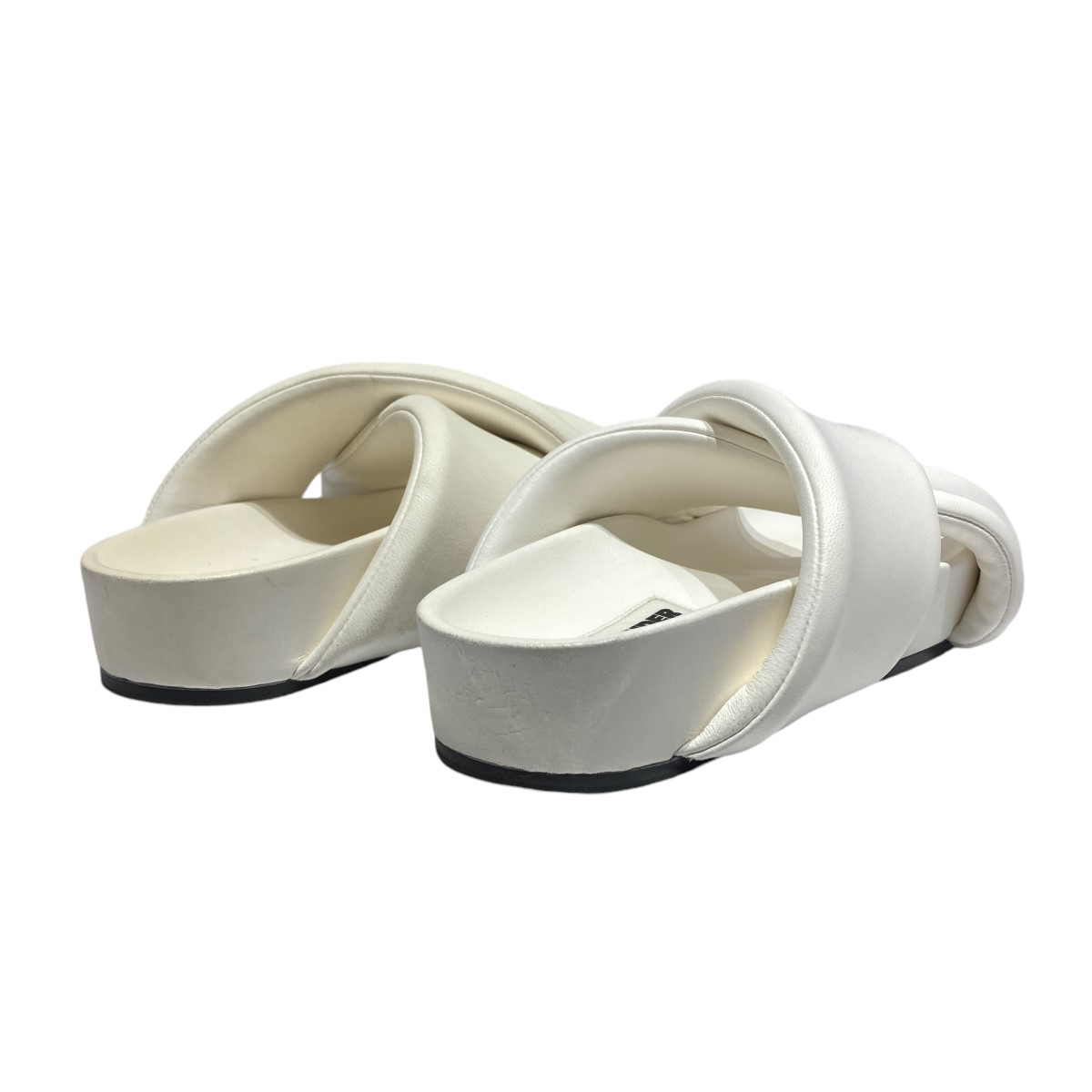 【中古】JIL SANDERスライドサンダル クロスストラップ サンダル J32WP0001 ホワイト サイズ：41(約26.5cm)【価格見直し】