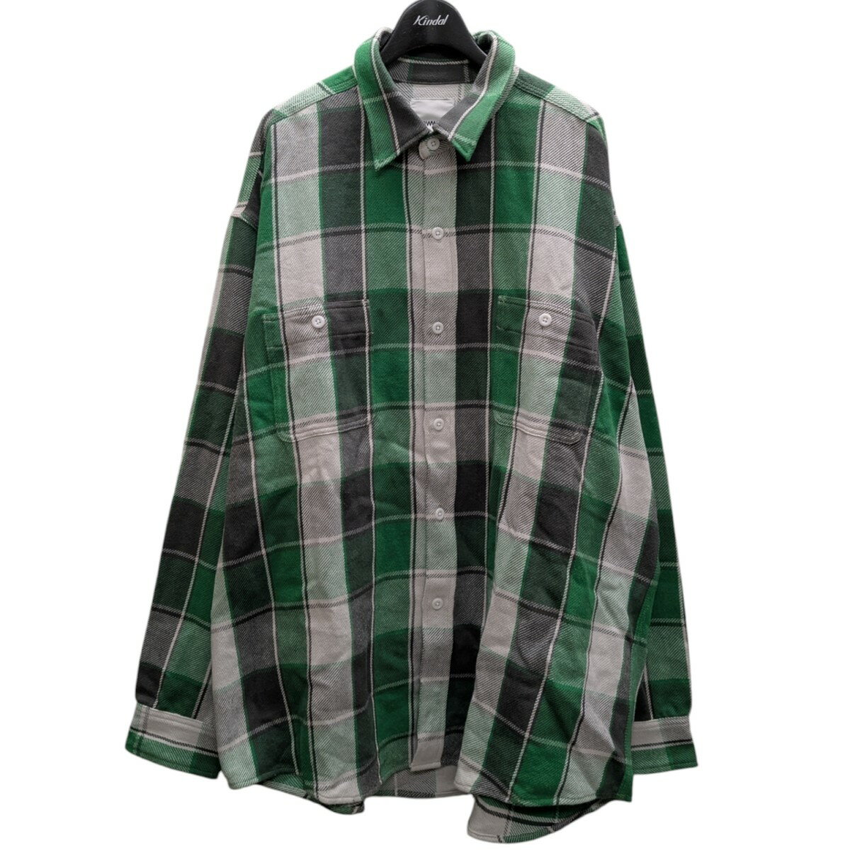 【中古】BOWWOWネルシャツ グリーン サイズ：-【価格見直し】