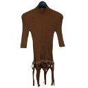 【中古】mame kurogouchi 23SS Basket Weave Detailed Knitted Top ニットセーター MM23SS KN054 ブラウン サイズ:1 【190225】(マメクロゴウチ)(4)