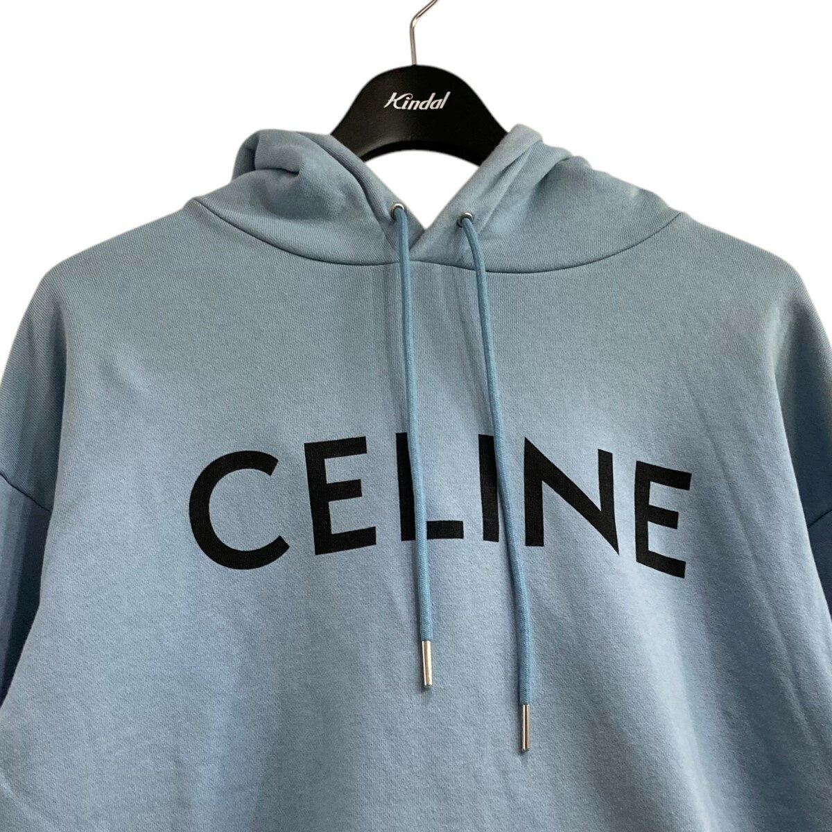 【中古】CELINE　ロゴパーカー 2Y321670Q スカイブルー サイズ：M 【190225】（セリーヌ）