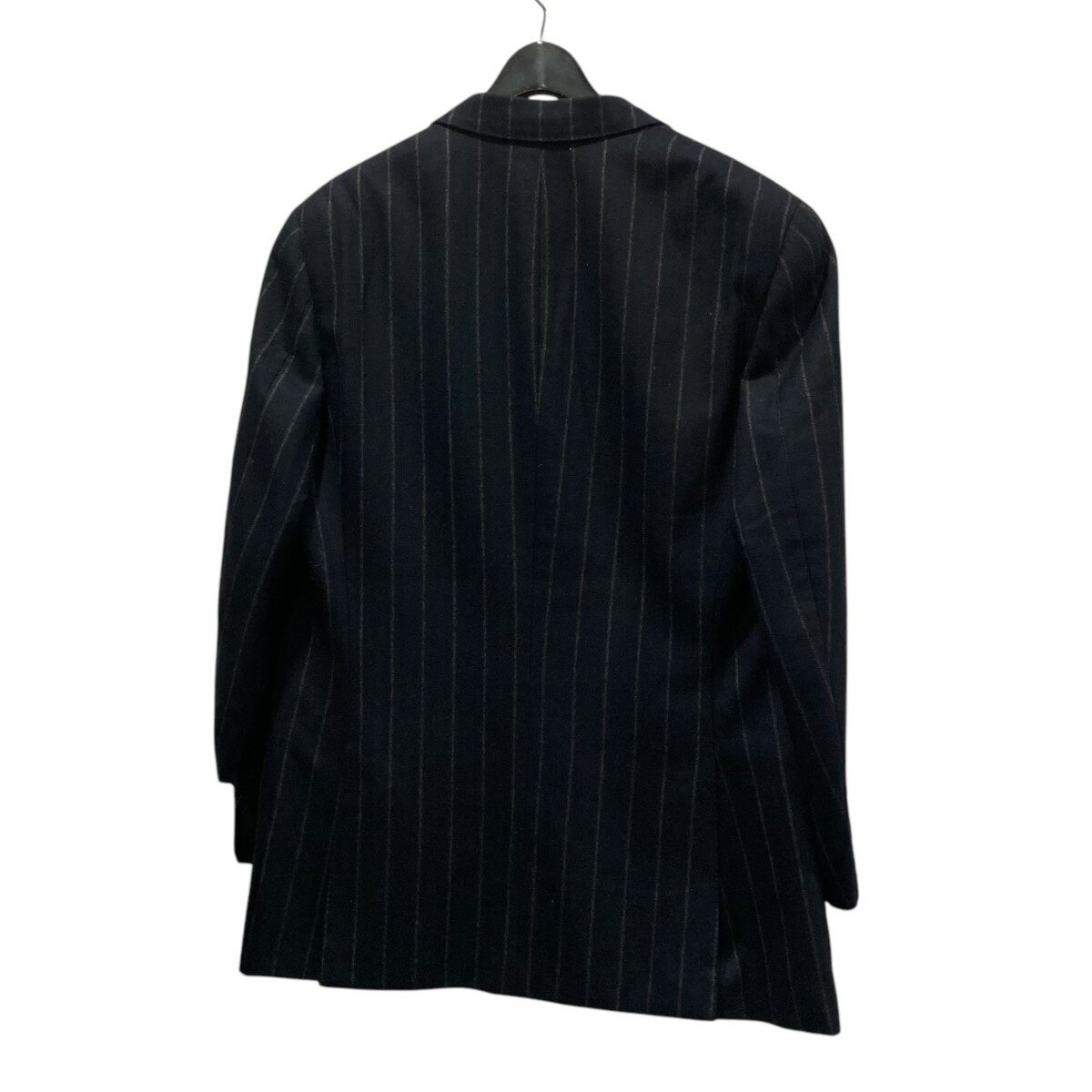 【中古】HERMES　ストライプウールジャケット A9105 ネイビー サイズ：50 【190225】（エルメス）