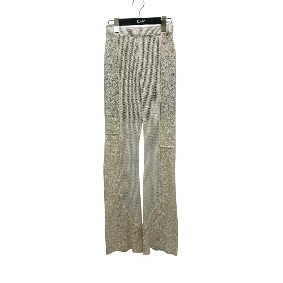 【中古】MAISON SPECIAL Mesh Combination Outseam Flare Pants ニットパンツ 21241465207 アイボリー サイズ:36 【190225】(メゾンスペシャル)