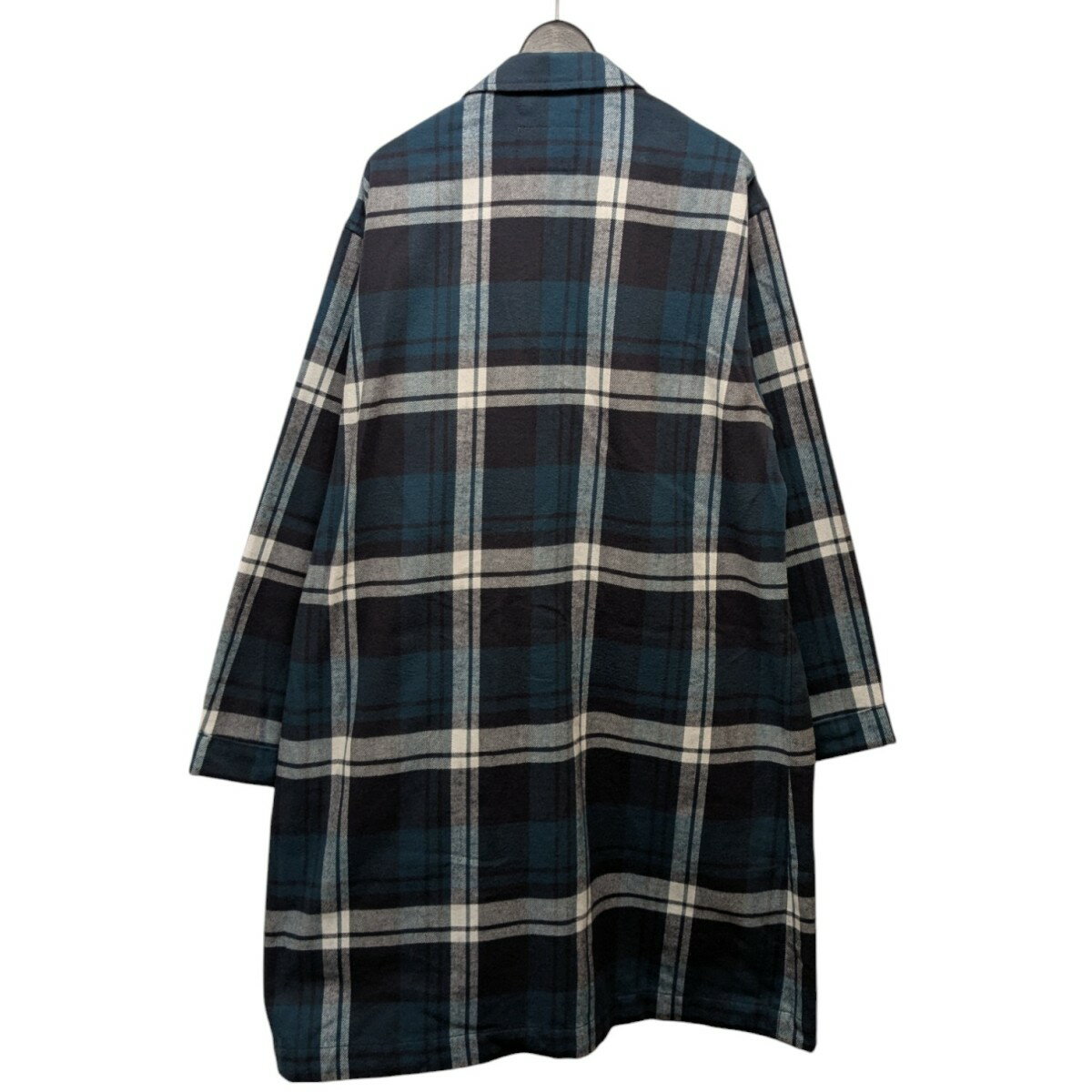【中古】WTAPS24SS「GOWN COAT COTTON． FLANNEL． TEXTILE」フランネルチェックガウンコート グリーン サイズ：X02【価格見直し】