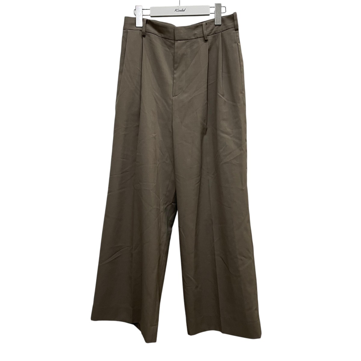 【中古】Spick and Span 24SS センタープレスワイドパンツ スラックスパンツ ベージュ サイズ:38 【200225】(スピックアンドスパン)