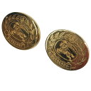【中古】BURBERRYEDK STUD EARRINGS 真鍮 ロゴ入り ピアス ライトゴールド【価格見直し】