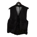 【中古】Yohji Yamamoto pour hommeリネン×シルク メッシュベスト HF-V02-306 ブラック サイズ:M【価格見直し】