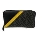 【中古】FENDI ラウンドファスナー長財布 7M0210 A9XS 248 1835 ブラック×グレー×イエロー 【240225】(フェンディ)